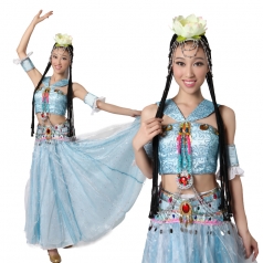 藏族舞蹈演出服装 少数民族服装女 分身舞台舞蹈服装 可定做