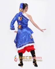 风格汇美 女士蓝色藏族舞蹈服 民族舞台演出服 少数民族服装