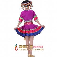 少数民族舞蹈服装女 苗族民族舞蹈演出服 2014新款表演服定制