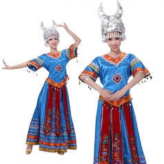 苗族舞蹈服头饰 少数民族舞蹈演出服 民族服饰舞台服装