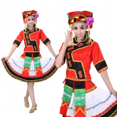 民族舞蹈服装 彝族舞蹈演出服 少数民族舞蹈服 新款定制