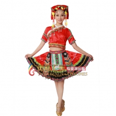 风格汇美 彝族服装 女 彝族舞蹈服装演出服 民族舞服装 彝族短裙