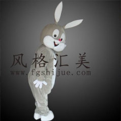 毛绒卡通兔子定制成人演出服 舞台表演服装 儿童卡通人偶舞蹈服装