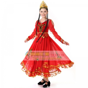 新款民族演出服装 舞台演出服饰 新疆舞蹈服装 维族舞蹈服饰