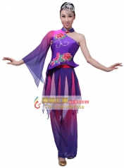 风格汇美正品 舞台演出连衣裙 古典舞蹈服 民族服装 紫色