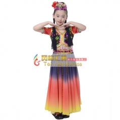 儿童民族，新疆舞蹈服装专业定制_风格汇美演出  服饰
