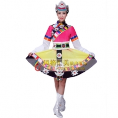 藏族舞服装定做 藏族舞演出服装批发厂家_风格汇美演出服饰