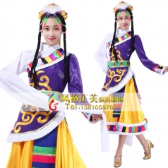 藏族舞蹈服装定做表演服装舞台服装定做行家_风格汇美演出服饰