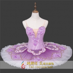 新款紫色芭蕾舞裙表演服厂家_风格汇美演出服饰