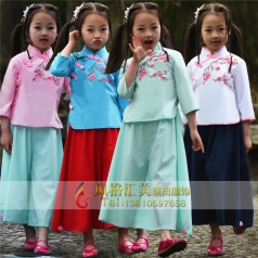 新款民国小姐装学生儿童小凤仙古筝演出服少女服装