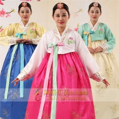 朝鲜族韩服舞蹈服大长裙表演服定制设计