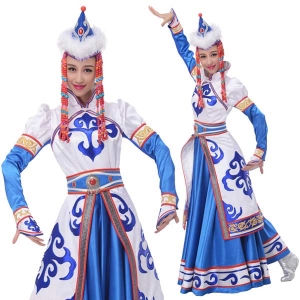 新款蒙古舞服装演出服少数民族演出表演服定制