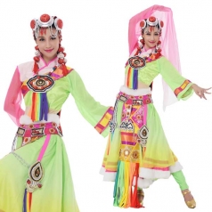 新款藏族舞蹈表演服装藏族舞台练习服装