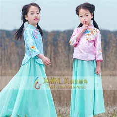 新款女童汉服古装儿童唐朝贵妃演出服装七仙女古代服装