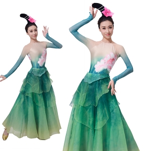 新款女成人东坡海南古典舞荷花仙女服装定制厂家