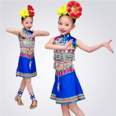 校园舞动演出服装女款儿童民族舞蹈演出服装定制款