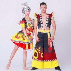 新款苗族舞蹈演出服装那女混搭舞台舞蹈演出服装定制！