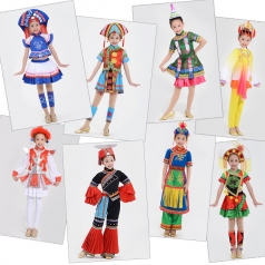 56个少数民族舞蹈演出服装儿童校园舞蹈表演服装定制