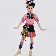 校园舞蹈演出服装女款阿昌族舞蹈服儿童舞蹈表演服装定制款！