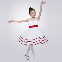儿童合唱演出服装白色条纹合唱比赛服装团体合唱服装定制工厂