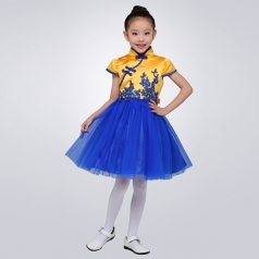 校园小学生合唱演出服装中国风儿童纱织合唱表演服装定制