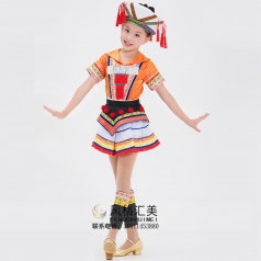儿童舞蹈表演服装定制新款瑶族舞台演出服装大型舞台演出服装定制！