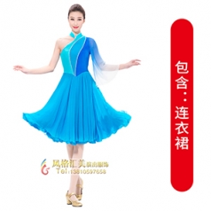 艺考蓝色舞蹈演出服装真丝古典舞蹈表演服装设计新款舞台舞蹈演出服装设计定制！