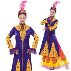 艺考新疆舞蹈服舞台装亮片贴钻成人女少数民族舞演出服定制